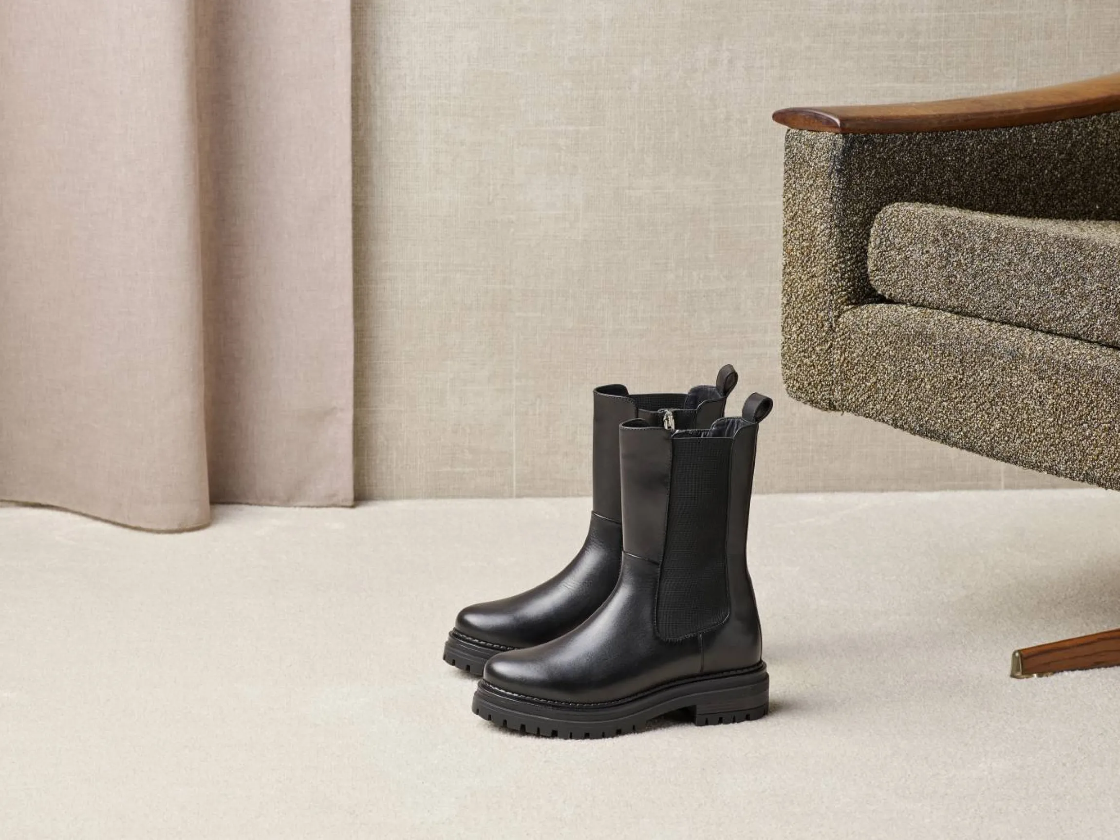 Boots i läder