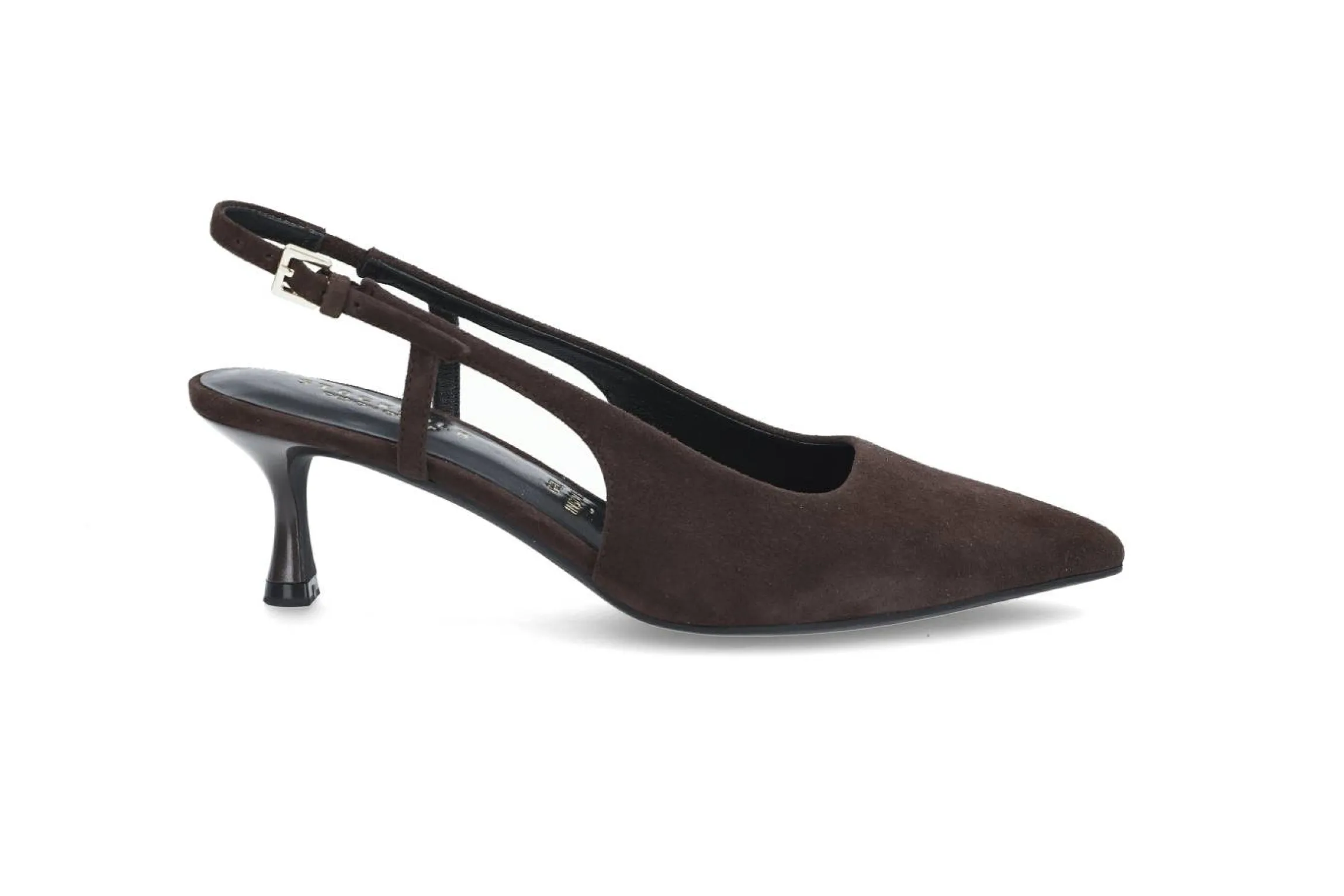 Elegant slingback i mocka med gelsula
