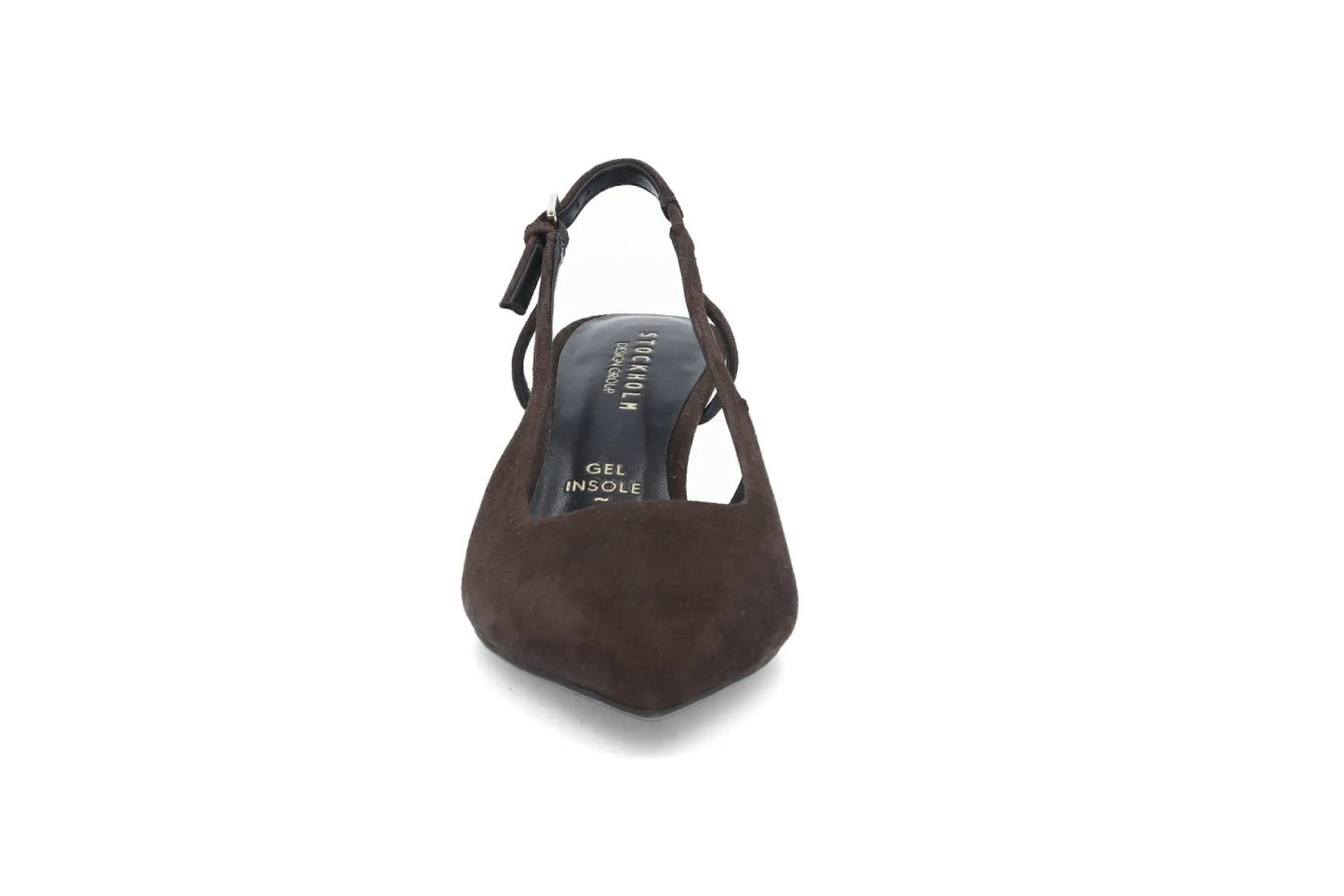 Elegant slingback i mocka med gelsula