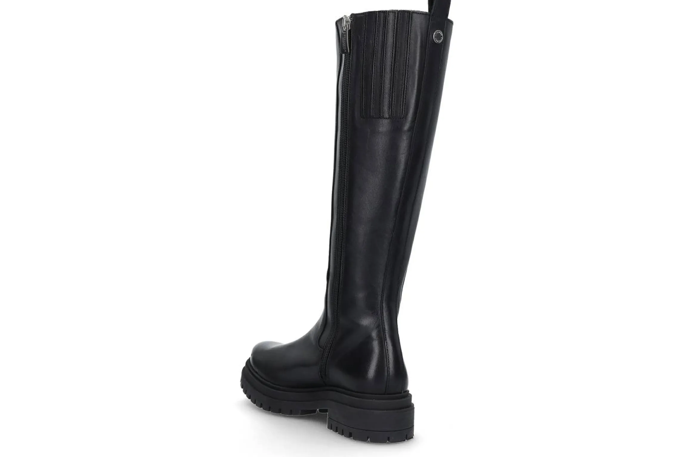 Klassisk hög stövel i läder