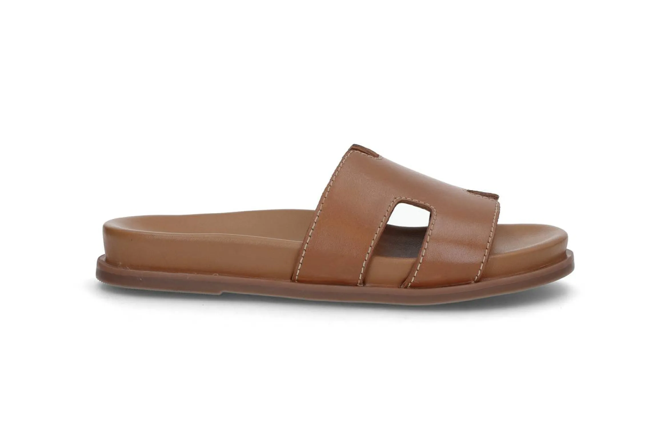 Slip-in sandal i läder