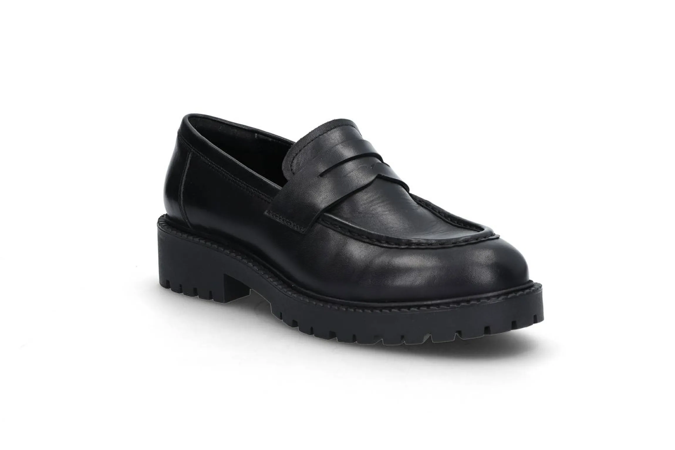 Svarta läderloafers