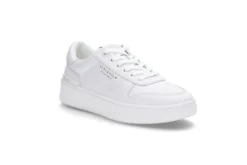 Vita lädersneakers med platå