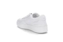 Vita lädersneakers med platå
