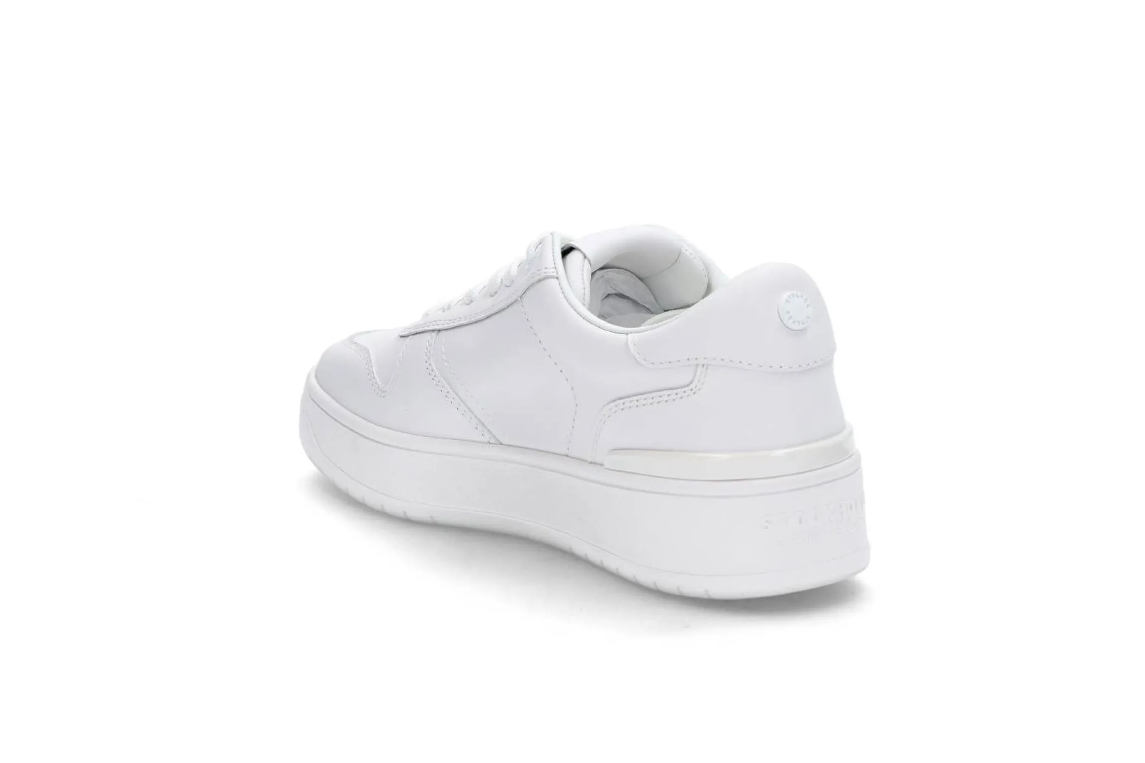 Vita lädersneakers med platå