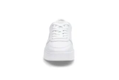 Vita lädersneakers med platå